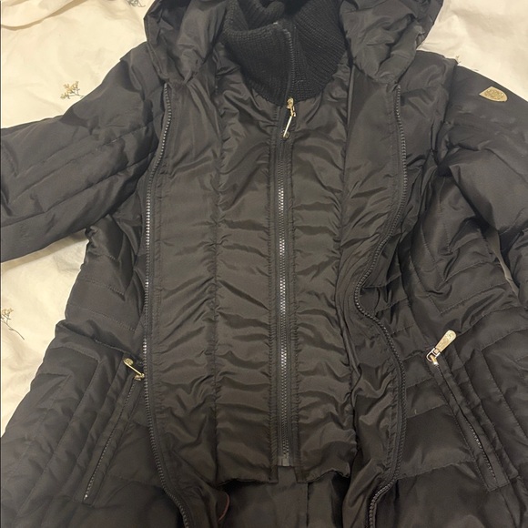 Vince Camuto Black Hooded Puffer Jacket - Picture 2 of 6